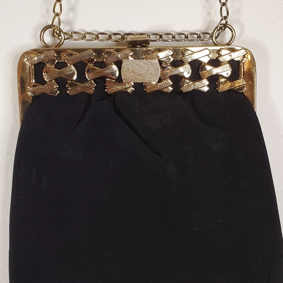 Black Magic Vintage Clasp Purse with Metal Details - Picture 9 of 13